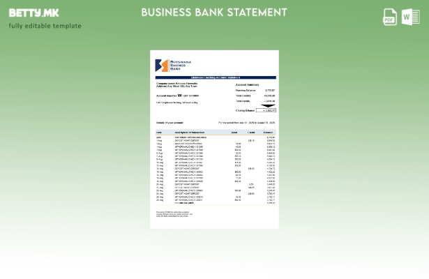 Модерен стил Извештај за претпријатието на штедилницата Шаблон за формат Word и 